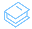 A blue pixel art style picture of an open box.